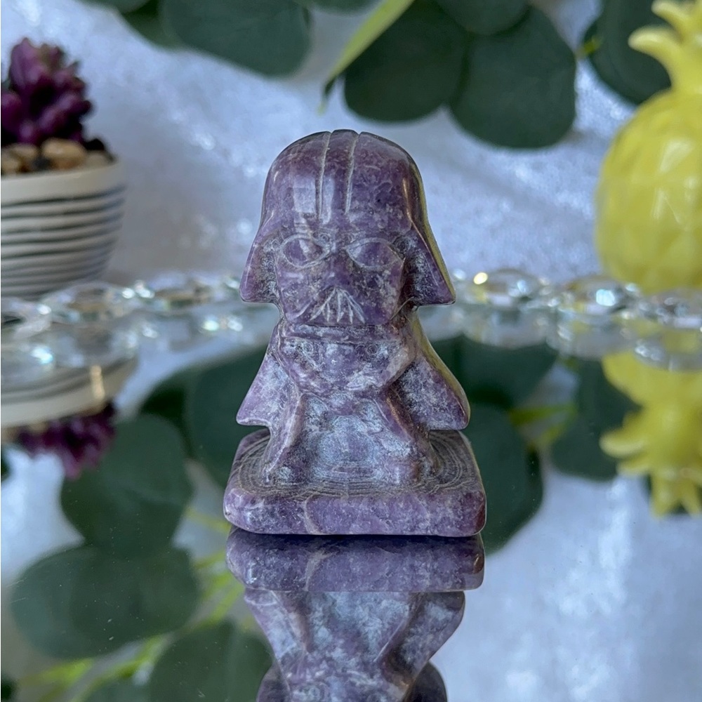 Lepidolite Star Wars darth Vader crystal carving